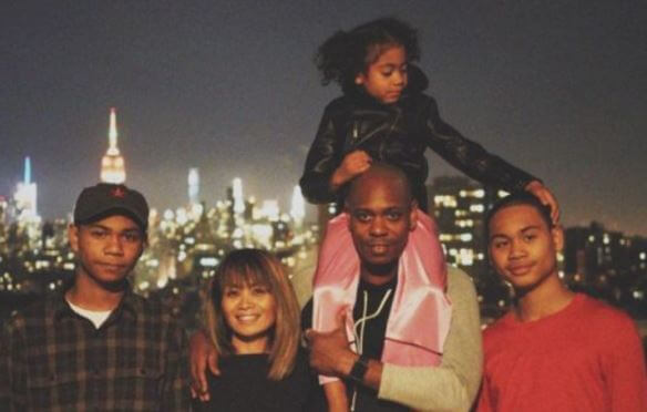 Elaine Chappelle with her husband Dave Chappelle and their children.
